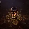 LED Hollow Iron Decor Light Solar Powered Hollowed Hanging Light IP55 Waterproof Rust Proof for Patio Yard Lawn Backyard Decor