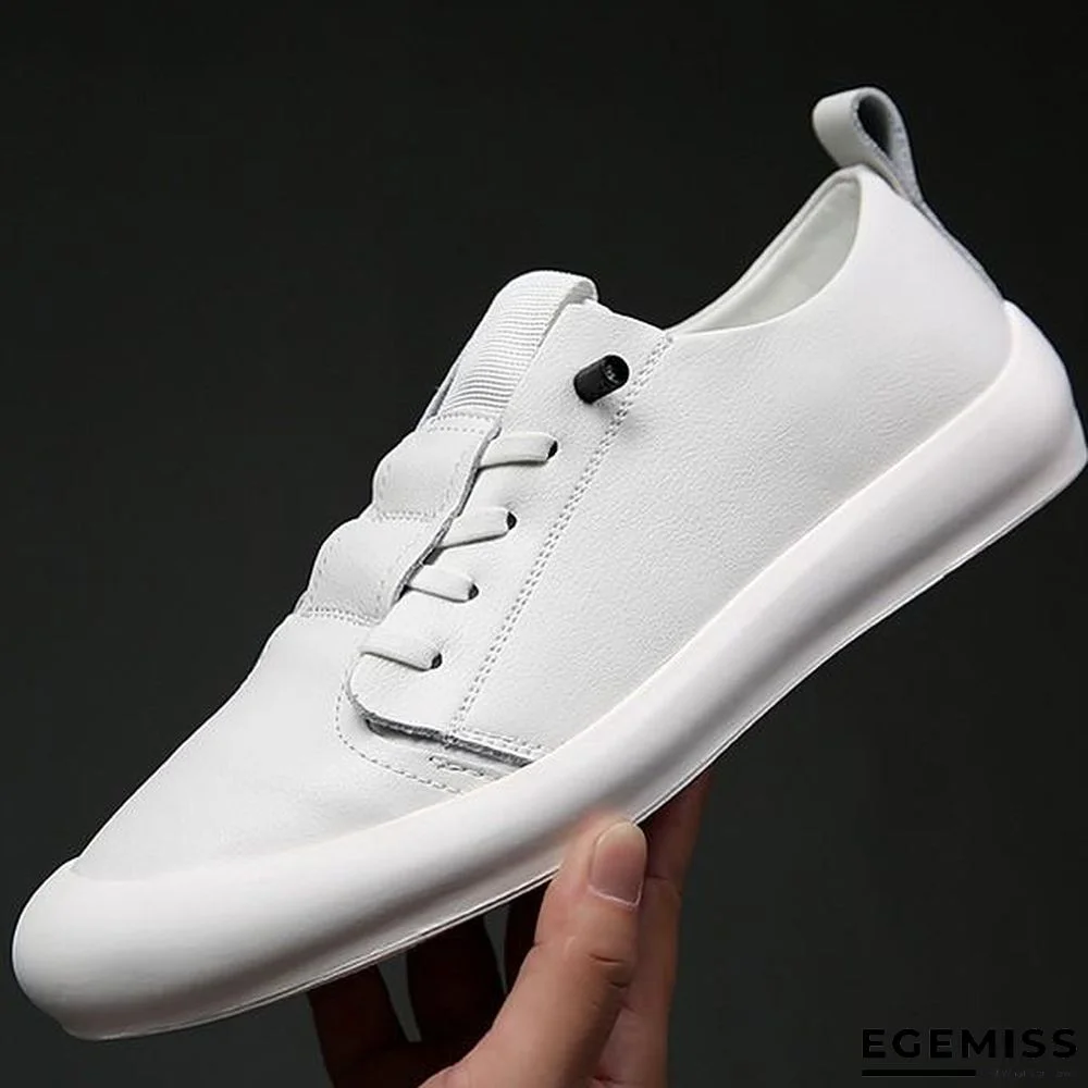 Men's Summer / Fall Daily Trainers / Athletic Shoes Leather White / Black | EGEMISS