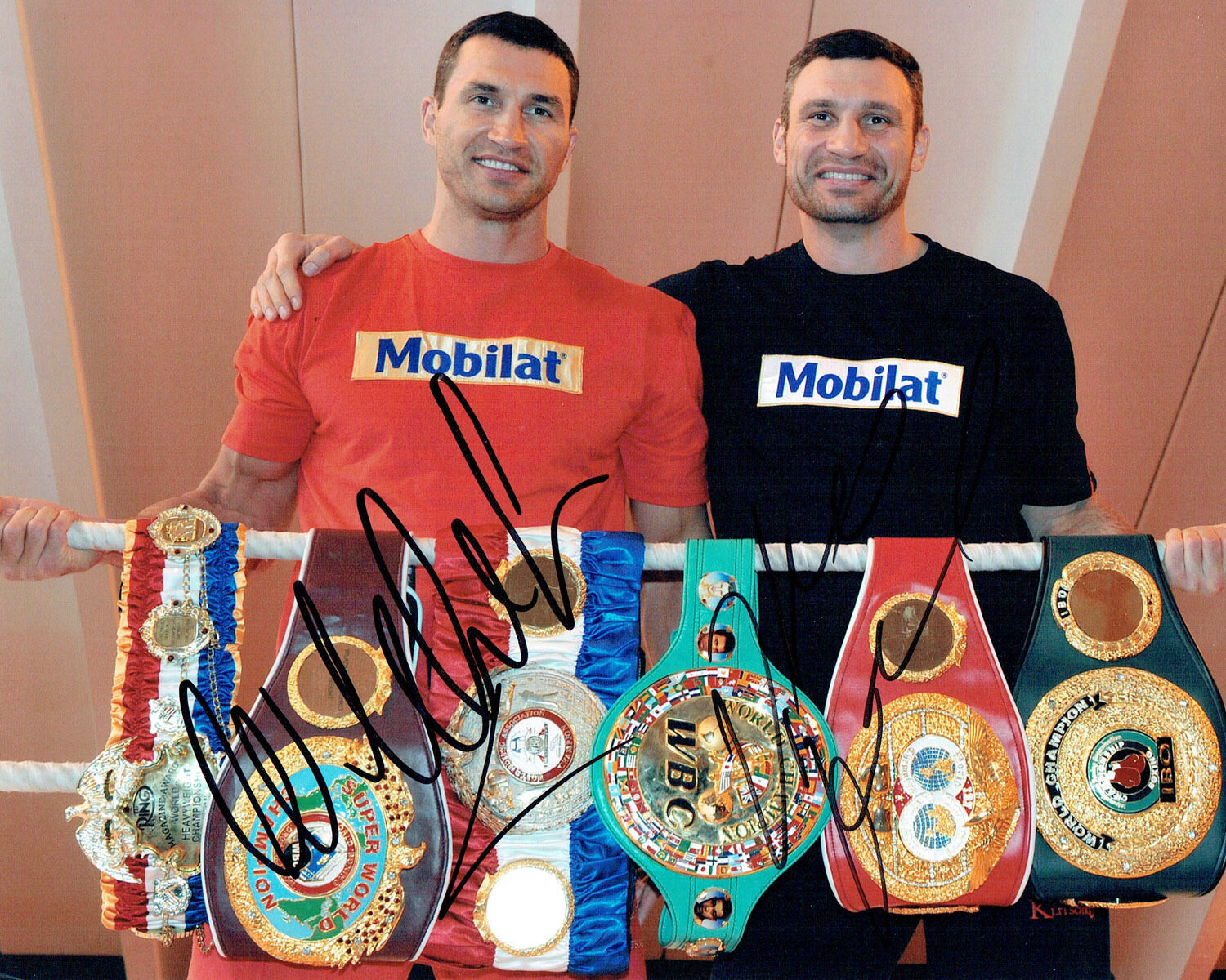 Wladimir & Vitali KLITSCHKO Double Signed Photo Poster painting B Champion Boxer AFTAL COA