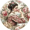 (40*40cm)Retro Girl - Full Round Drill Diamond Painting