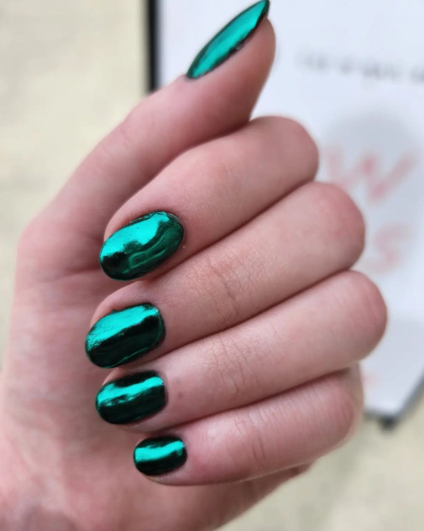 20 top Dark Green Nails with Glitter ideas in 2024