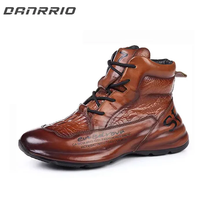 chinese dress ladies Women Stylish Genuine Leather Fleece-lined Boots  BUYKUD