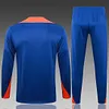 2024 Netherlands Half-Pull Training Suit Royal Colorful Blue Football Shirt 1:1 Thai Quality