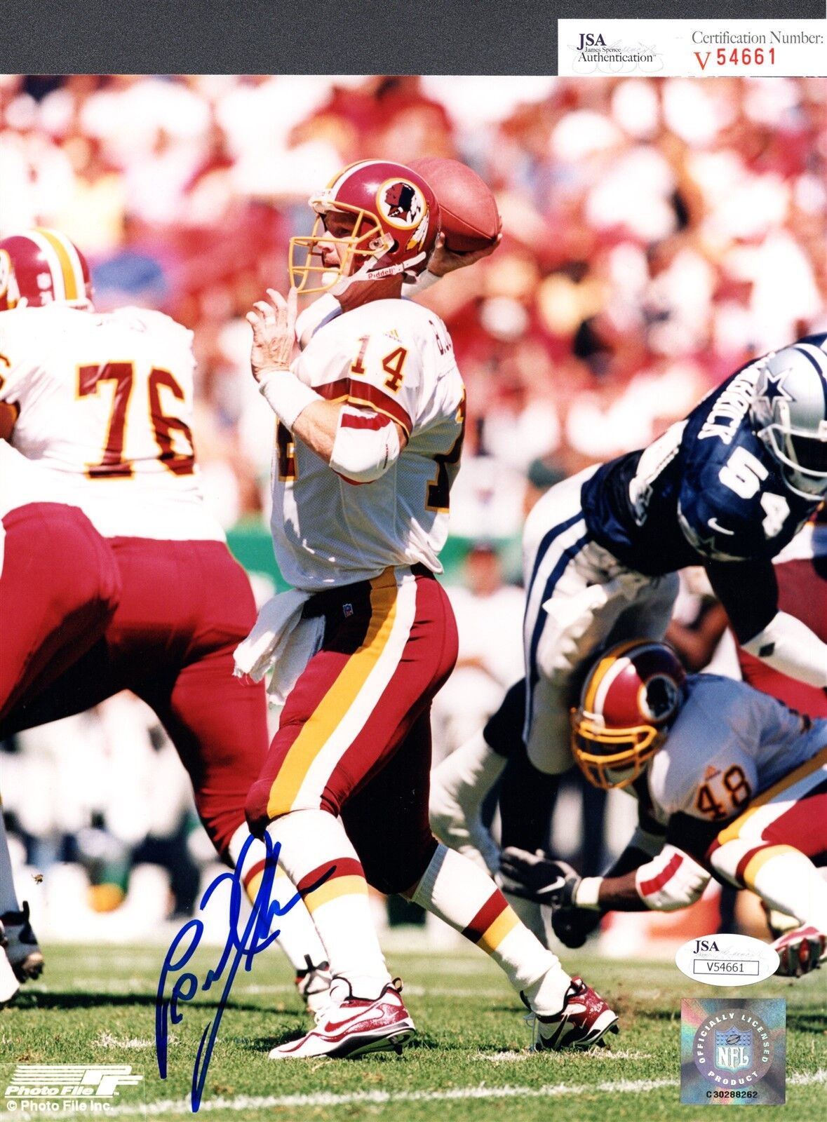 JSA Brad Johnson Autographed Signed AUTO 8x10 Photo Poster painting Washington Redskins TRB 192