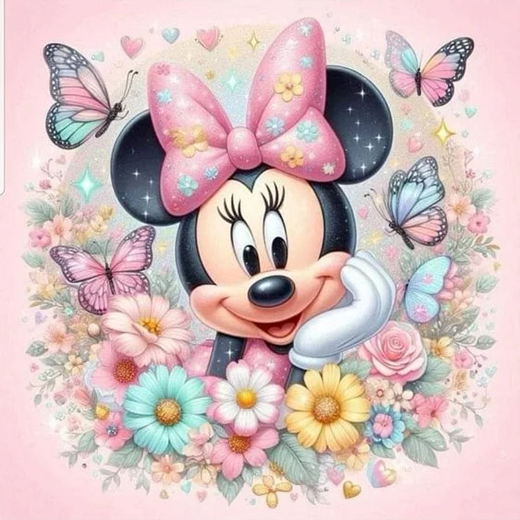 Mickey Mouse Flower - Full Round - Diamond Painting(30*30cm)
