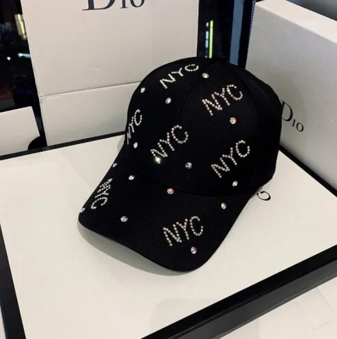 8051 Spring SummerWomens Hat Letter Diamonds Luxury Designer Woman Baseball Cap Snapback Mens Peaked Caps Millinery