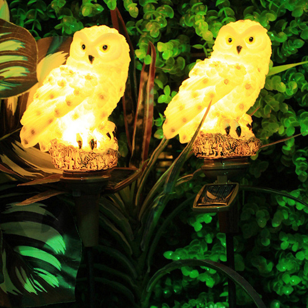 

LED Solar Light Simulation Owl Lawn Stakes Lamp Yard Art Home Garden Decor, Brown, 501 Original