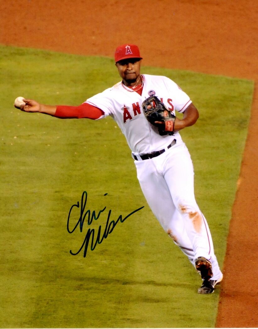 Autographed CHRIS NELSON Los Angeles Angels 8x10 Photo Poster painting w/ COA