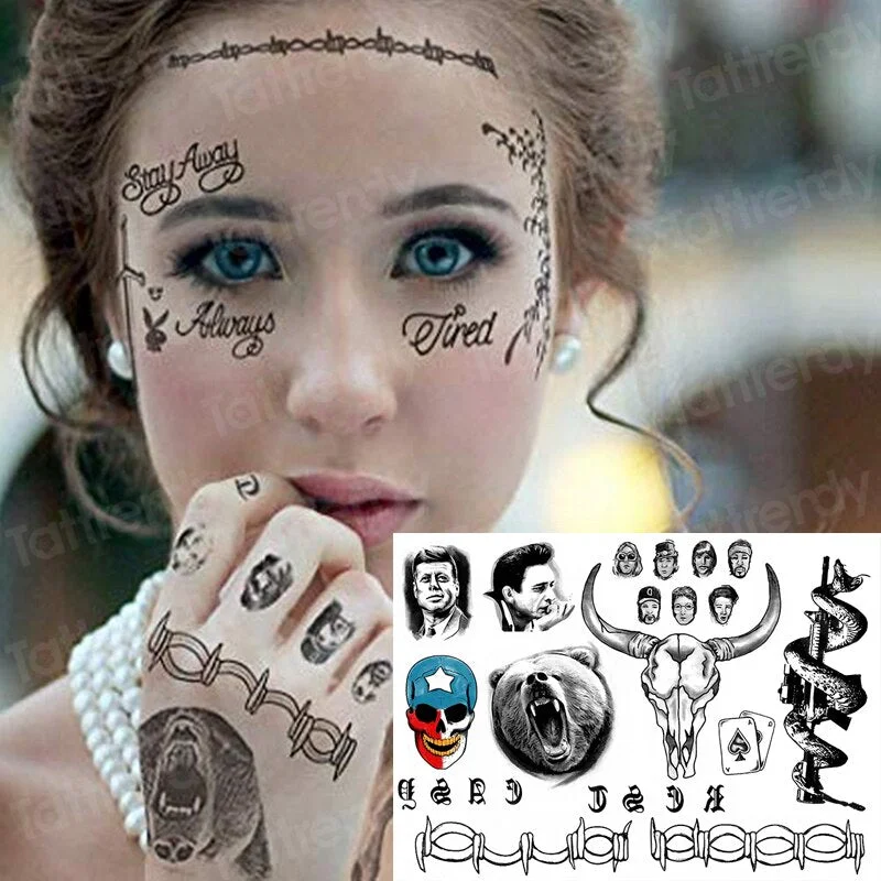 halloween stickers face temporary tattoo sticker for man neck boys tattoo & body art sword tattoo black face tattoo sticker sexy