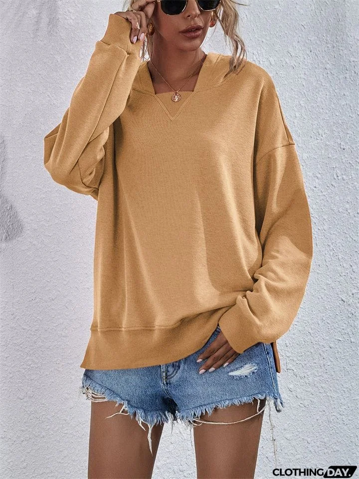 Chic Loose-fitting Comfy Fleece Square Collar Hoodies