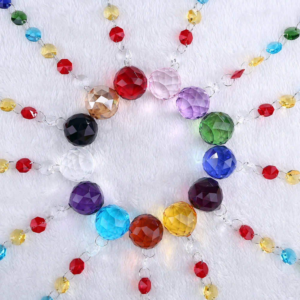 Hanging Crystal Ball Rainbow Prism Light Catcher Wind Chimes Decor (Green)