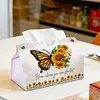 Monarch Butterfly DIY PULeather Diamond Painting Tissue Box for Adults Beginners Large Size Diamond Art Paper Storage Holder for Living Room Bedroom Bathroom Table Decor