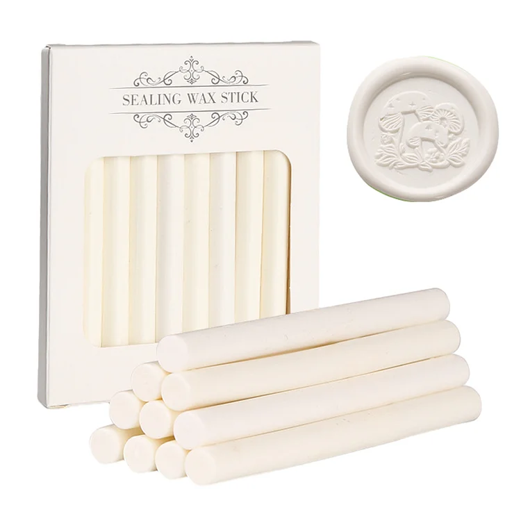 10Pcs Sealing Wax Stick Premium Sealing Lacquer Wax For Glue Gun (Ivory White)