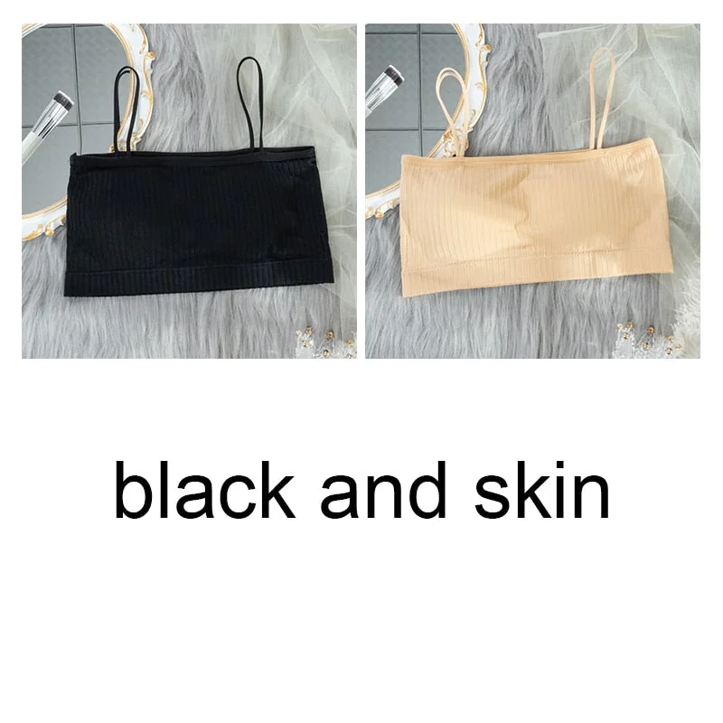 Women's Tube Top Invisible Bra Sexy Bandeau Strapless Top Underwear Streetwear Crop Top Seamless Sexy Lingerie Tops 1/2Pcs