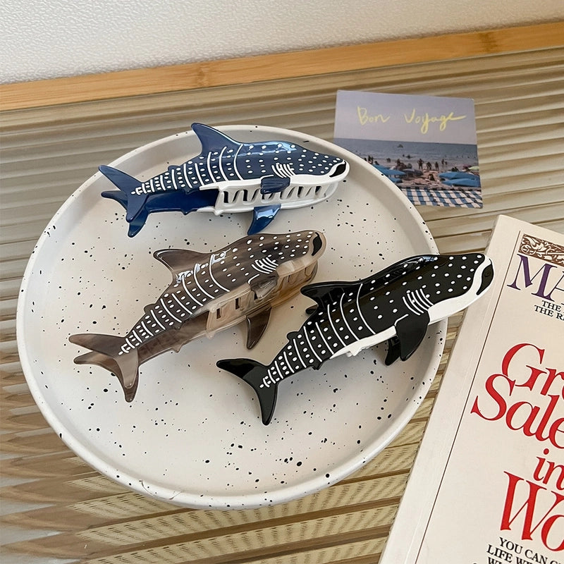 Women’s Funny Marine Style Shark Whale Acetic Acid Sheets Hair Claws