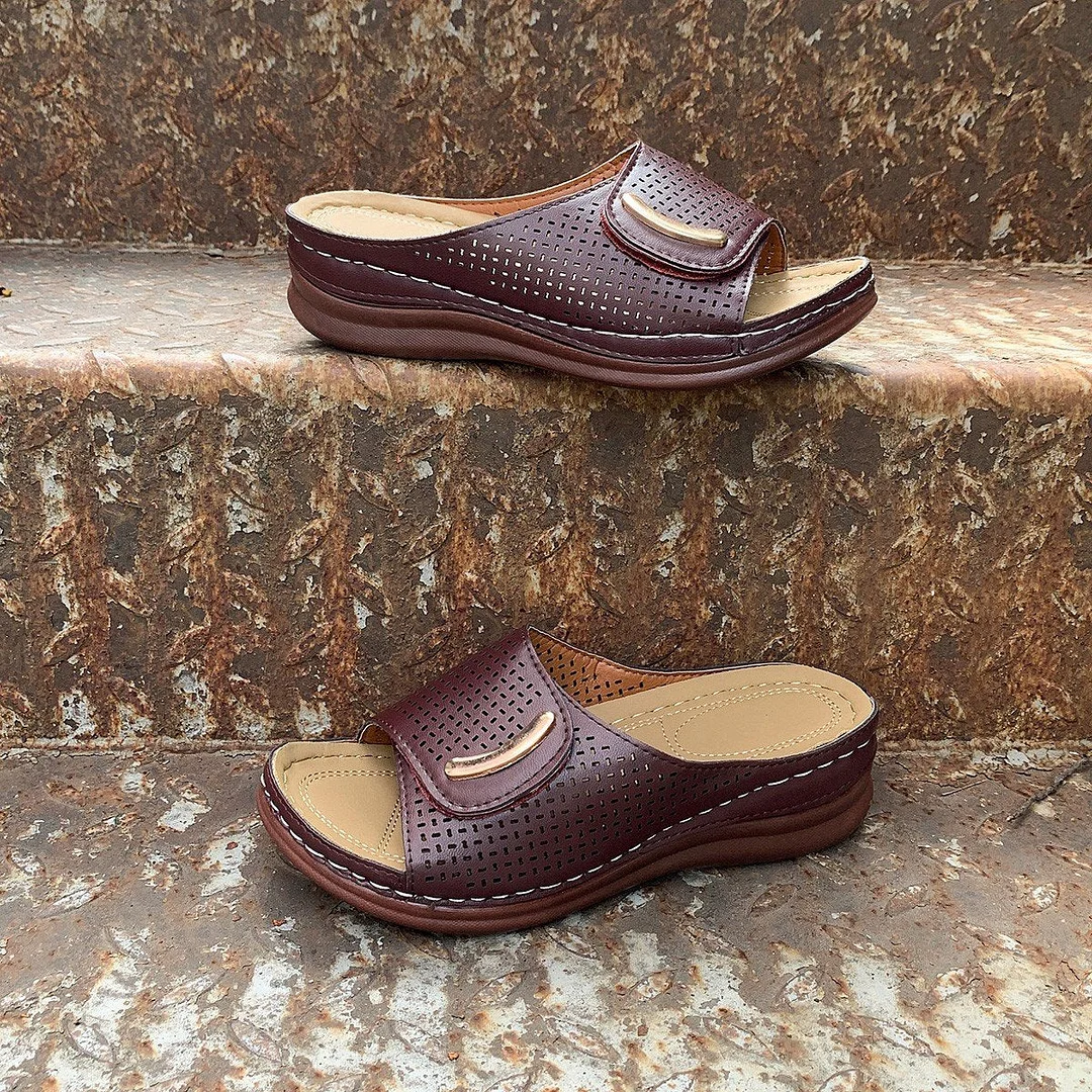 🔥Last Day 60% OFF &mdash; Peep Toe Hollow Out Orthopedic Slippers