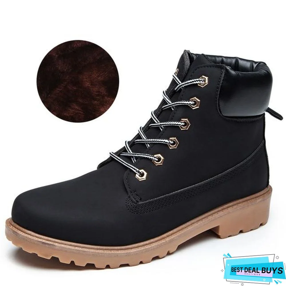 Autumn Early Winter Shoes Women Flat Heel Boots Fashion Keep warm Women's Boots Brand Woman Ankle Botas