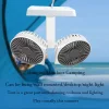 2024 New Summer Portable Mini Rechargeable USB Double-head 360&deg; Rotatable Desktop Electric Fan With LED light