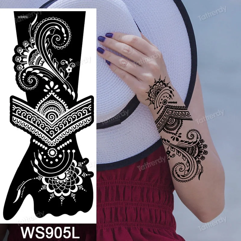 1 Sheet Flower Lace Henna Stencil Body Art Temporary Tattoo Sticker Airbrush Print Stencil Stamp Plates Template Mandala Wedding