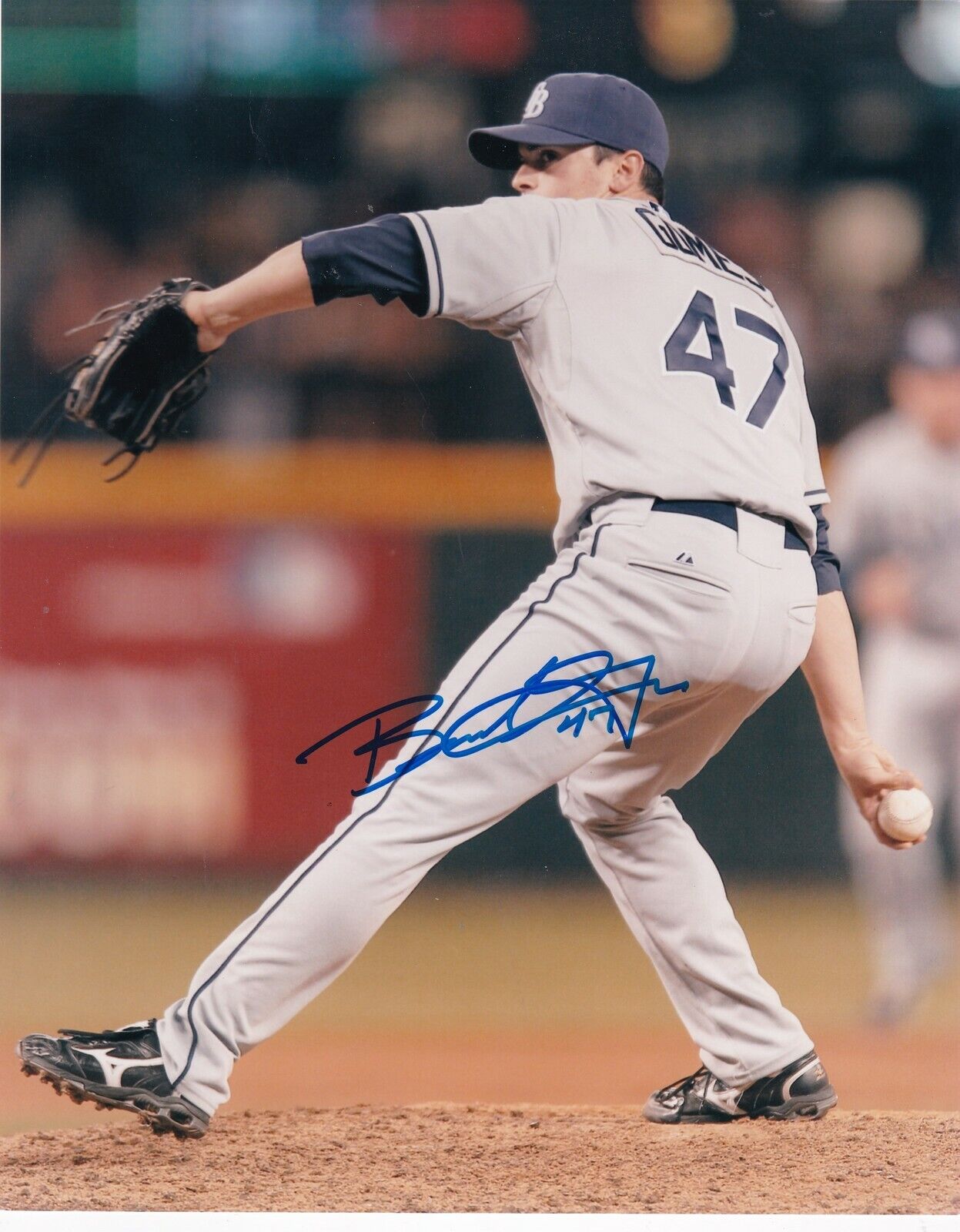 BRANDON GOMES TAMPA BAY RAYS ACTION SIGNED 8x10
