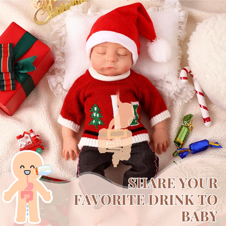 Babeside Christmas Noah 16" Realistic Silicone Sleeping Baby Little Infant Warming the Winter