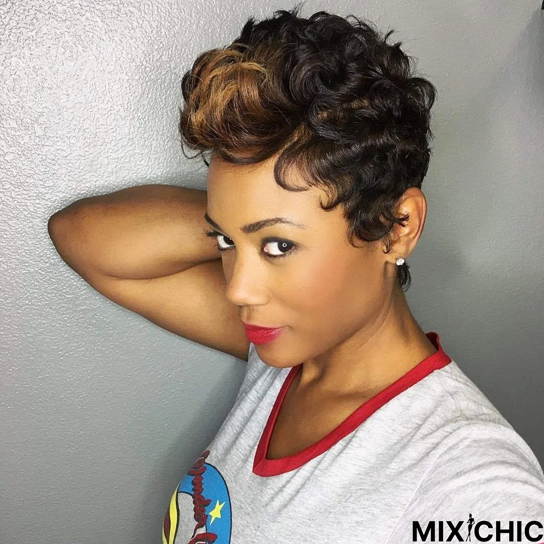 European and American Short Curly Hair Wig Chemical Fiber Hair Hood