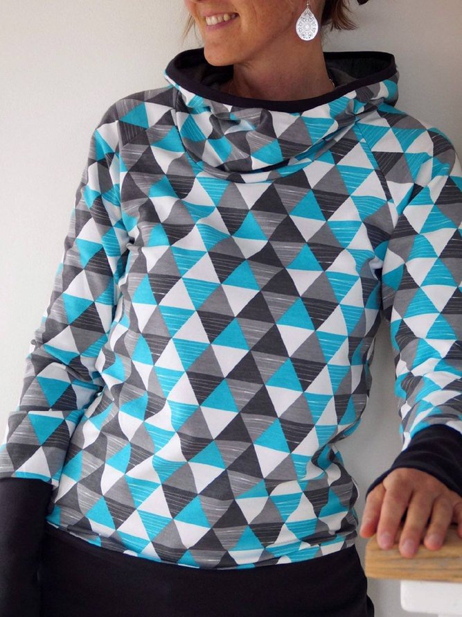 Long Sleeve Color-Block Sweatshirt Zaesvini