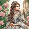 (Multi-Style)Literary Lady-Partial Special Shaped Diamond Painting 30*30CM