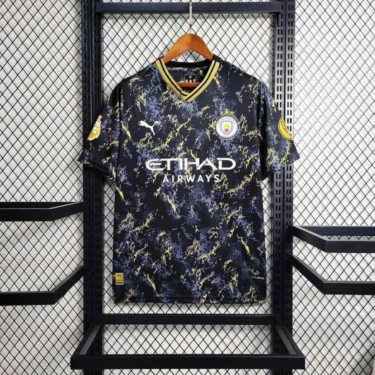 Man City Limited Edition Shirt Kit FA Cup 2023-2024 - Black Gold