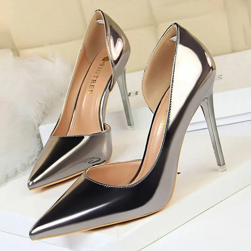 BIGTREE Shoes Sexy Woman Pumps Patent Leather High Heels Plus Size 43 Women Shoes Heels 2020 Stiletto Ladies Shoes Wedding Shoes
