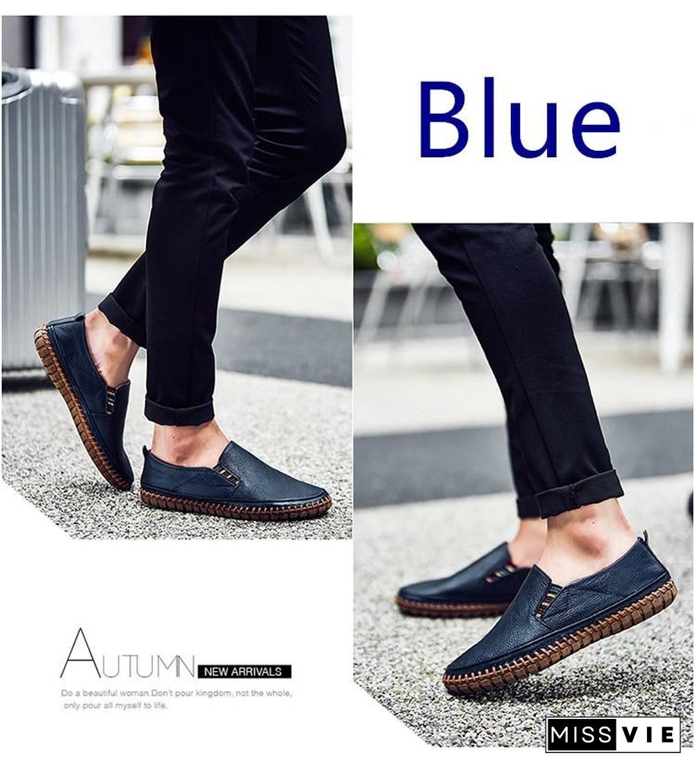 Leather Men Shoes Slip On Shoes Leather Loafers Mens Moccasins Shoes Italian Designer Shoes
