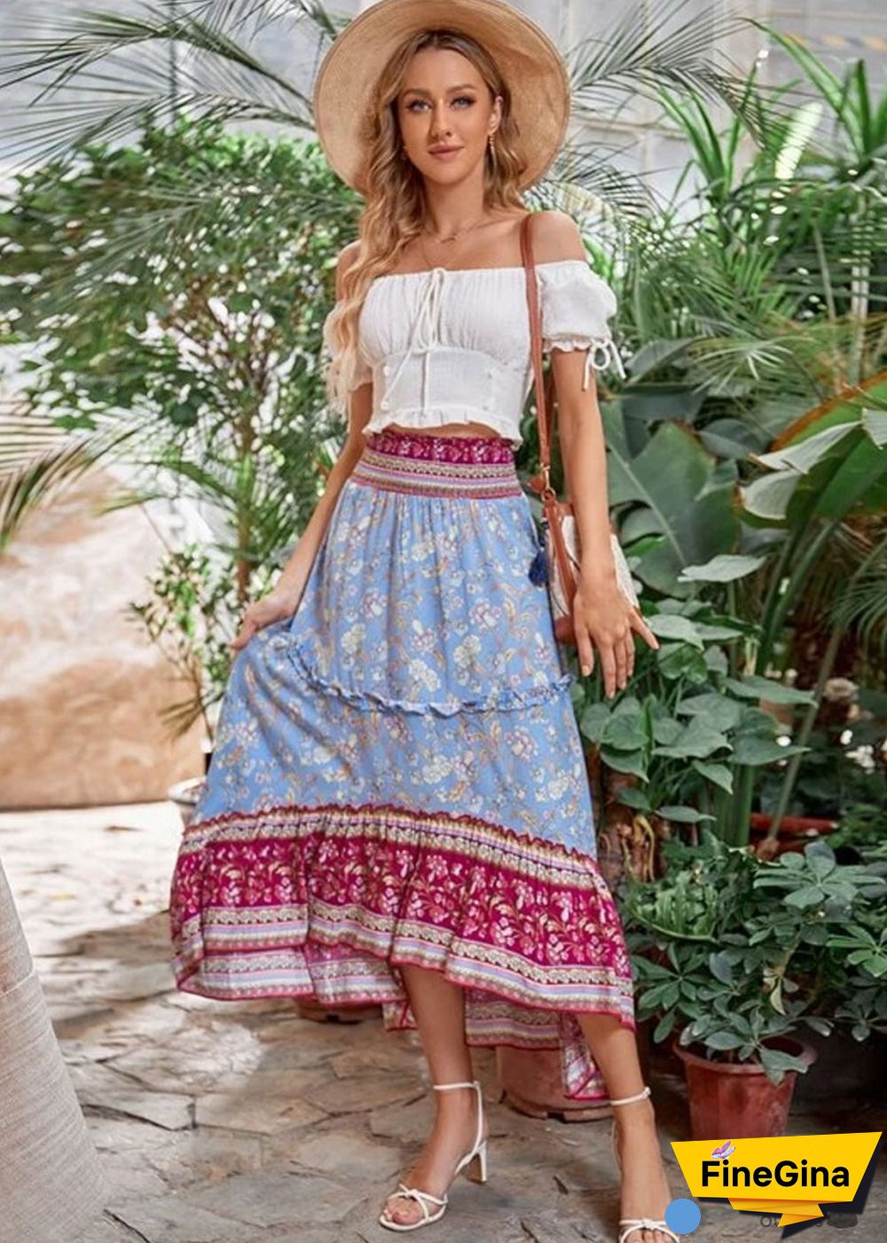 Boho Skirts in Rose Pink Aurelia For Women