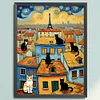Van Gogh Cat-11CT Stamped Cross Stitch 40*55cm/15.75*21.65in