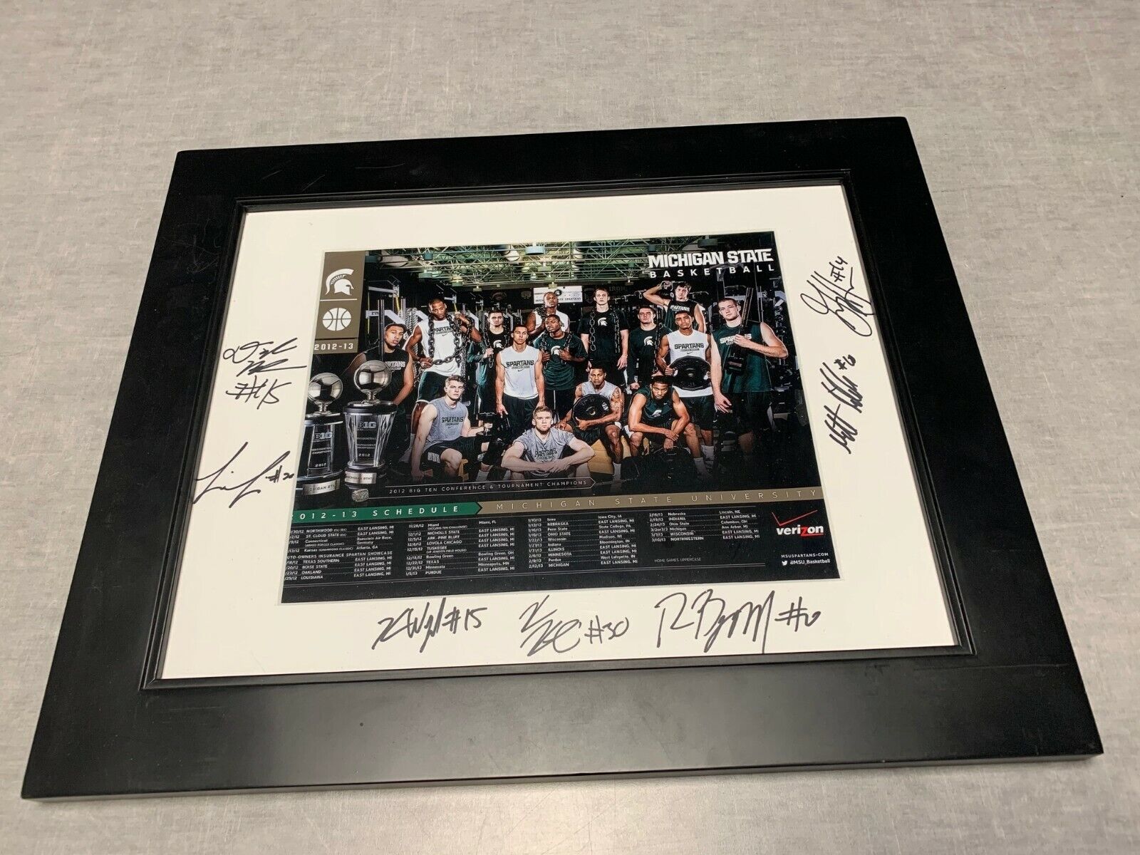 2012-2013 Michigan State Spartans basketball team signed FRAMED Photo Poster painting Valentine