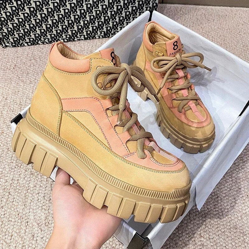 Lourdasprec Pumps High Heels Ankle Motorcycle Boots 2021 Winter New Designer Chunky Casual Women Shoes Platform Fashion Warm Goth Snow Boots