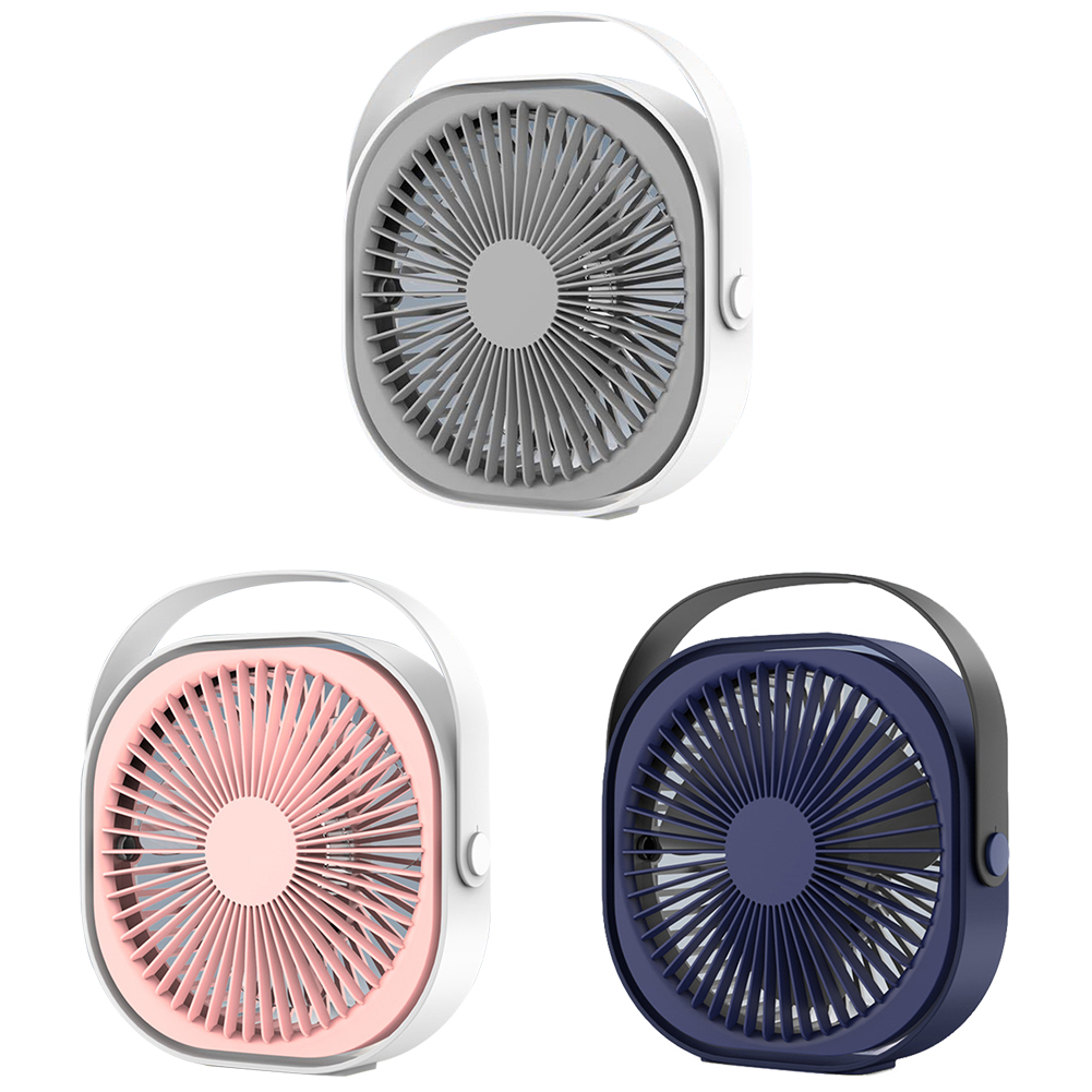 

Portable Mini USB Fan 2000mAh 3 Speeds 360 Rotation Silent Desk Air Cooler, Pink, 501 Original