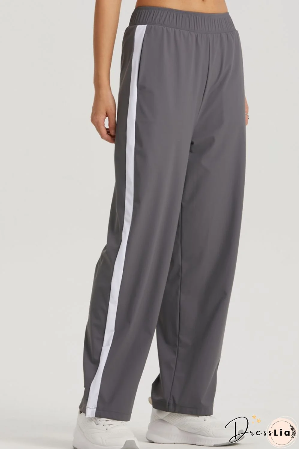 Side Stripe Elastic Waist Sports Pants