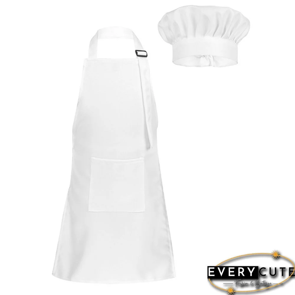 Children Kids Halloween Cosplay Outfits Adjustable Apron and Chef Hat Set for Kitchen Cooking Baking Painting