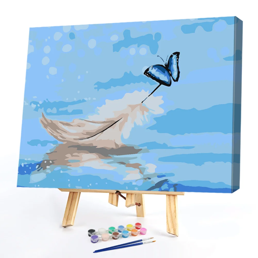 Plume And Butterfly - Paint By Numbers(50*40CM)