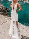 Plunging See-Through Halterneck Maxi Dresses