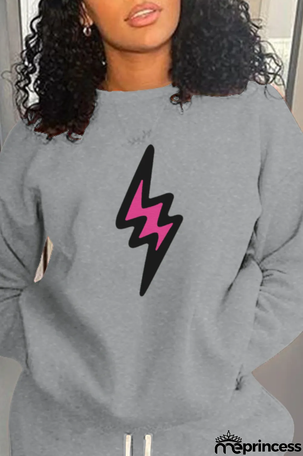 White Casual Street Print Patchwork O Neck Tops