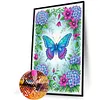 Butterflies and Hydrangeas Full DIY 5D Round Drill Diamond Art Kits Large Size 40*60cm Diamond Dots Paintings Picture Arts Craft Diamond Crystal Rhinestones Painting Kits for Adults/Beginners Gift