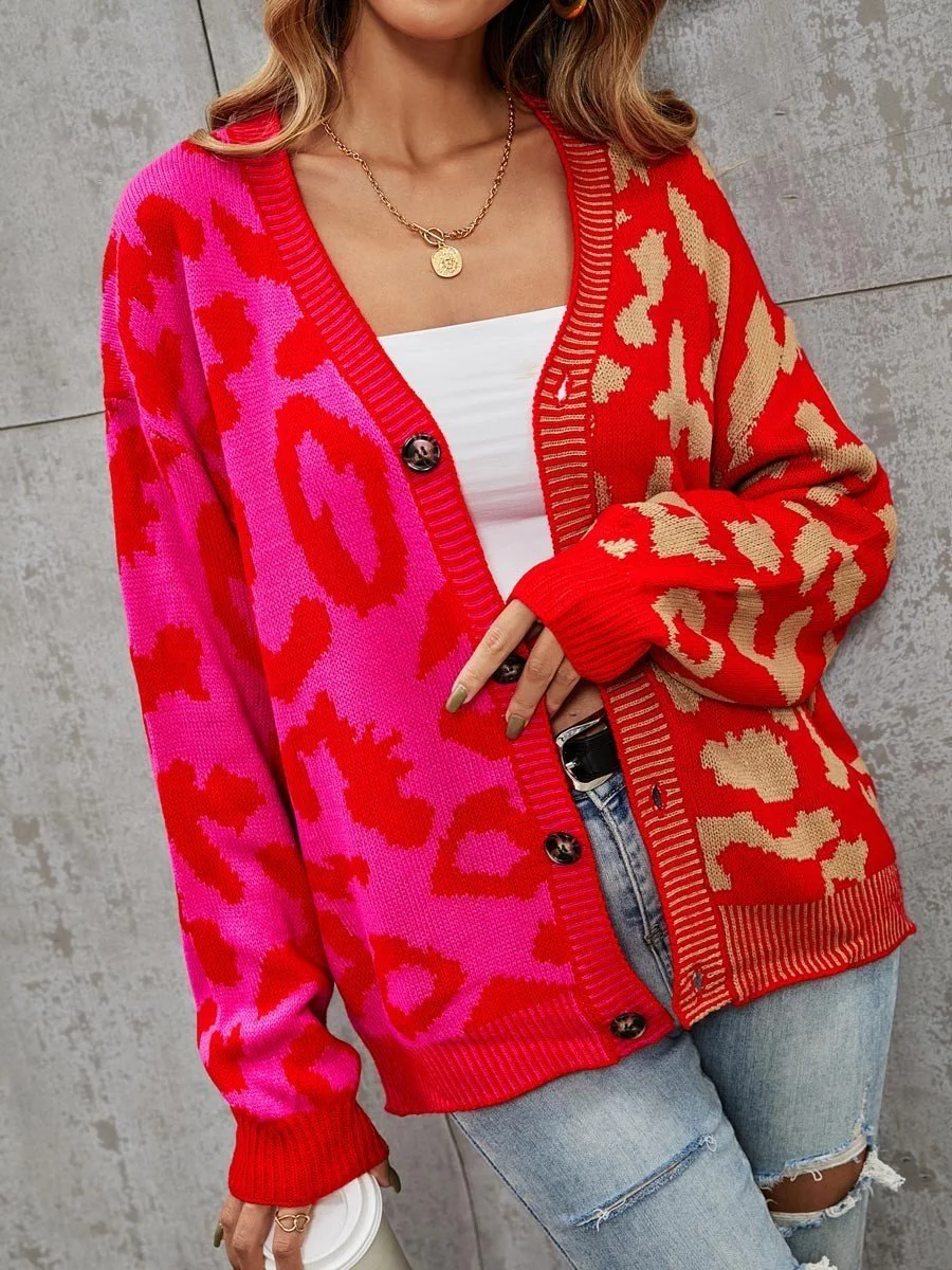 Women's Leopard Print Cardigan Sweater