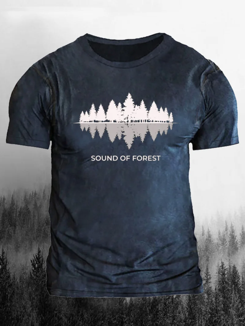 Sound Of Forest Printed Men's T-Shirt in  mildstyles