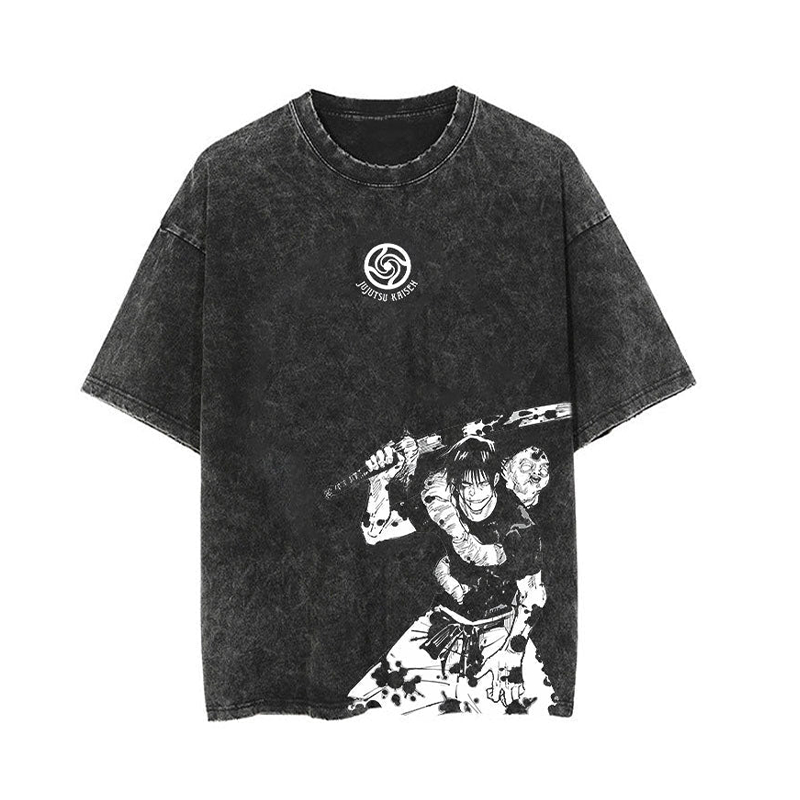 Jujutsu Kaisen Printed Oversize Washed T-Shirt