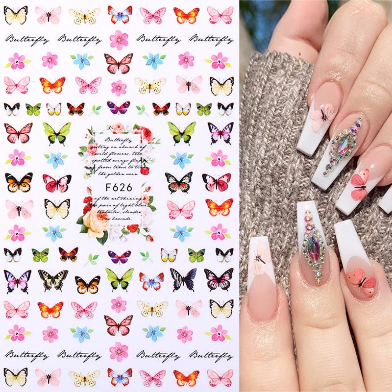 3D Valentine Sticker For Nails Cute Cartoon Lover Heart Sliders For Nail Gang Girl DIY Design Decals Manicures Nail Art Decor