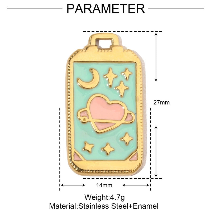 3 PCS/Package 13 * 20mm 14*27mm 28*39mm Titanium Steel Rhinestones Santa Claus Cherry Snowman Pendant Jewelry Accessories