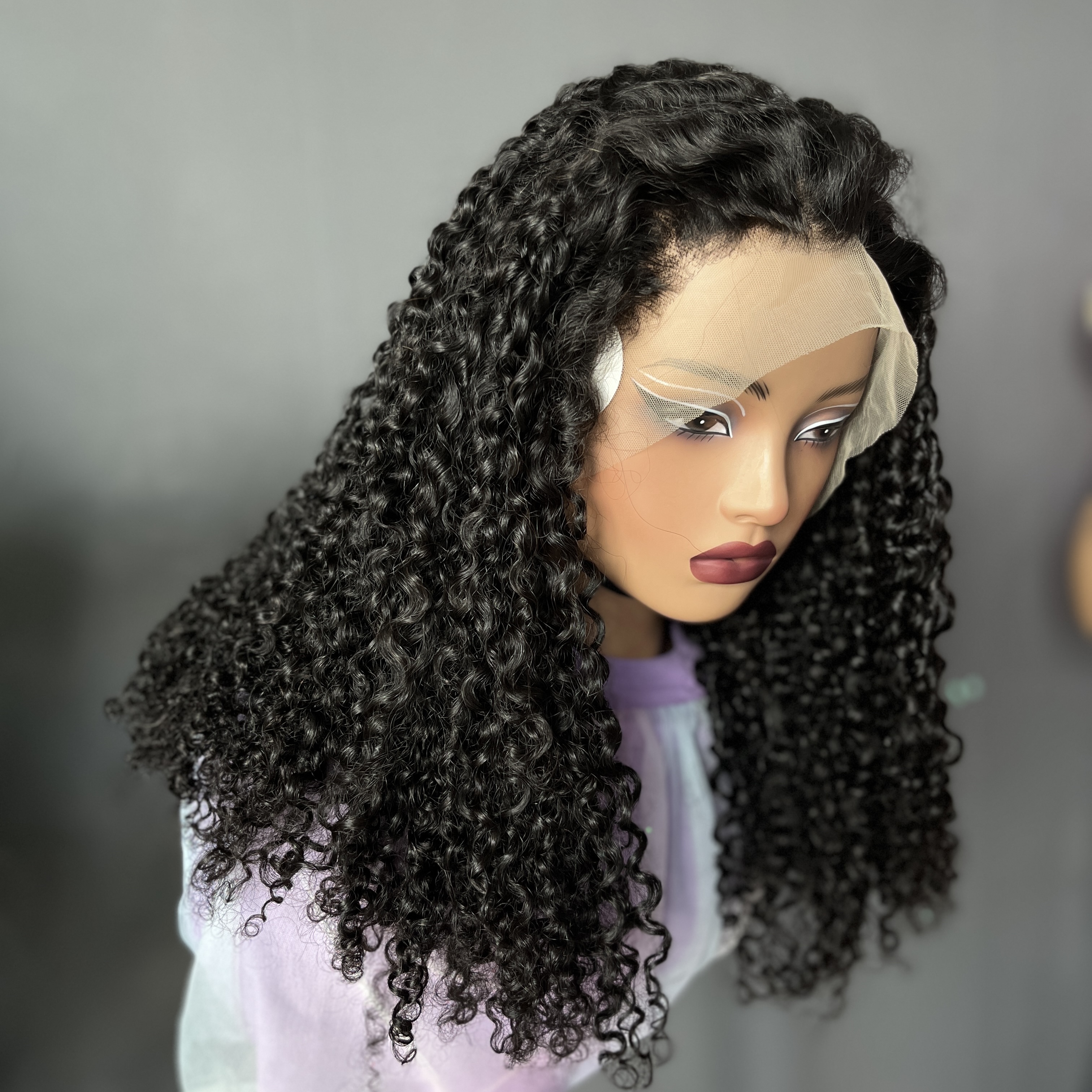 SDD Double Drawn 250% Density Pixie Curly 13X4 Transparent Lace Frontal Wig