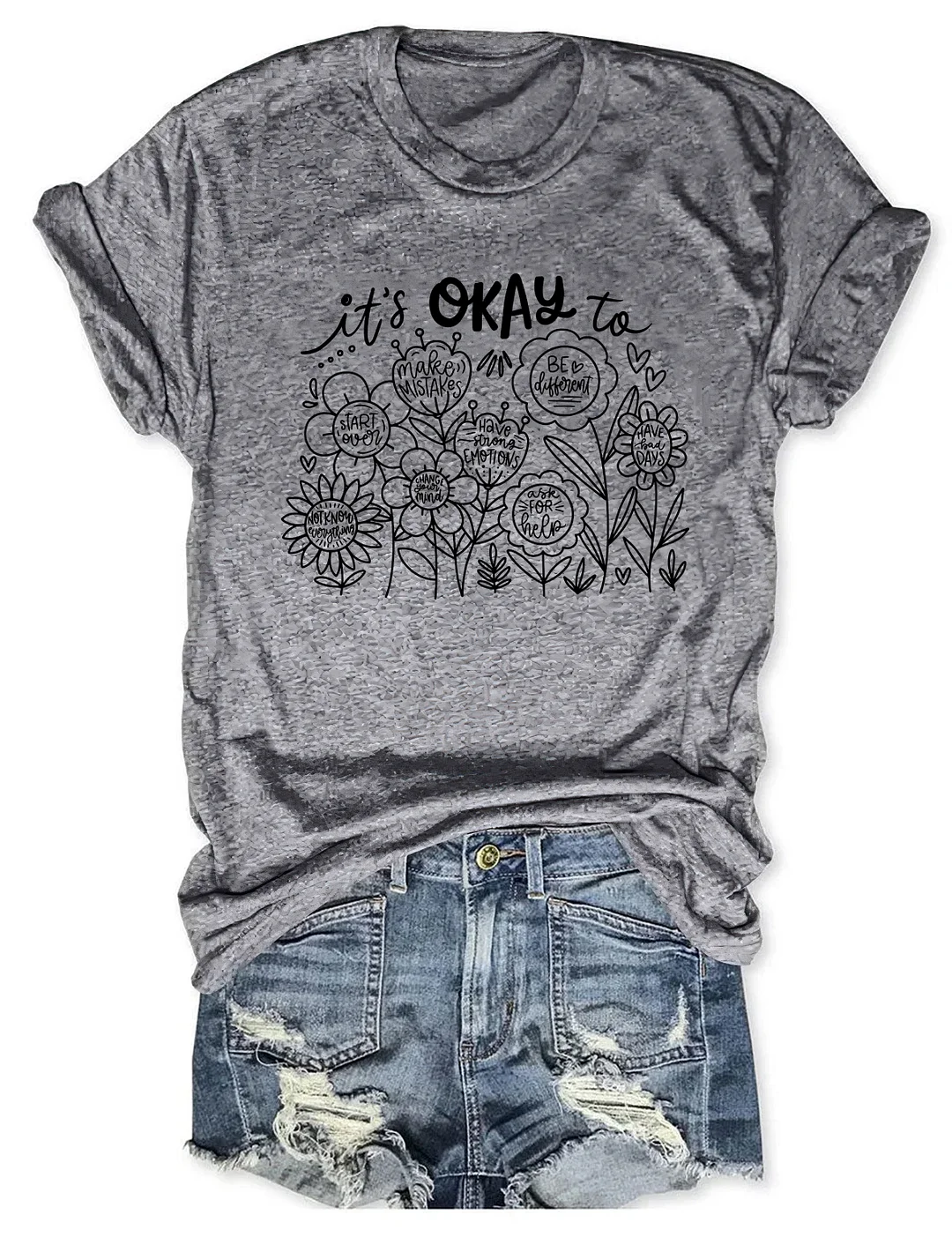It's Okay To Boho Floral T-shirt