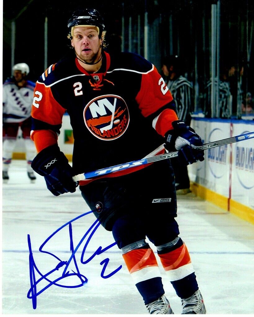Aaron Johnson Signed - Autographed New York Islanders 8x10 inch Photo Poster painting